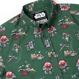 RSVLTS Boba Fett Star Wars Short-Sleeve Button-Down Shirt (YOUTH XL)
